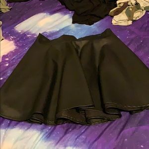 Black fake leather skirt